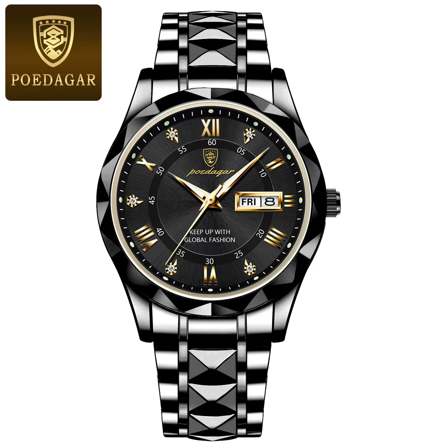 Top Brand Luxury Man Wristwatch Waterproof Luminous Date Week Men Watches Stainless Steel Quartz Men'S Watch Male Reloj