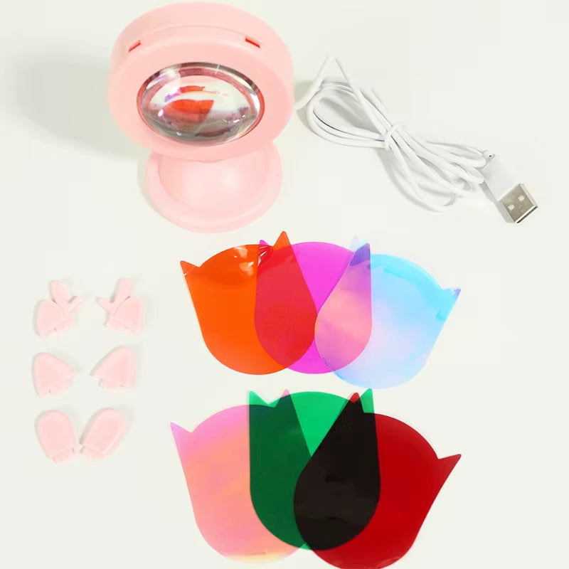 Mini Sunset Light Net Red Sunset Light Floor-To-Ceiling Photo Projection Dusk Warm Light Dawn Dawn Light USB Night Light