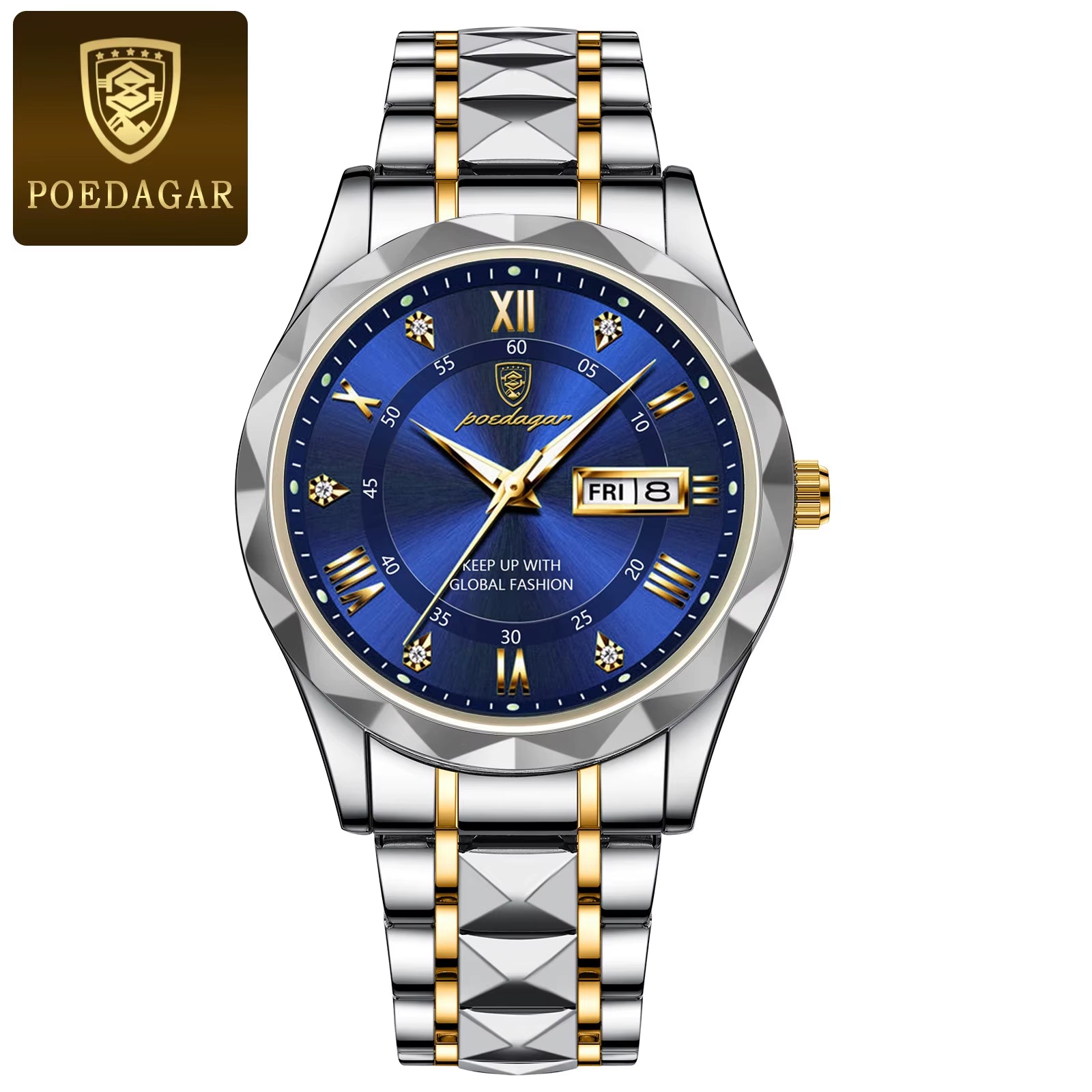 Top Brand Luxury Man Wristwatch Waterproof Luminous Date Week Men Watches Stainless Steel Quartz Men'S Watch Male Reloj