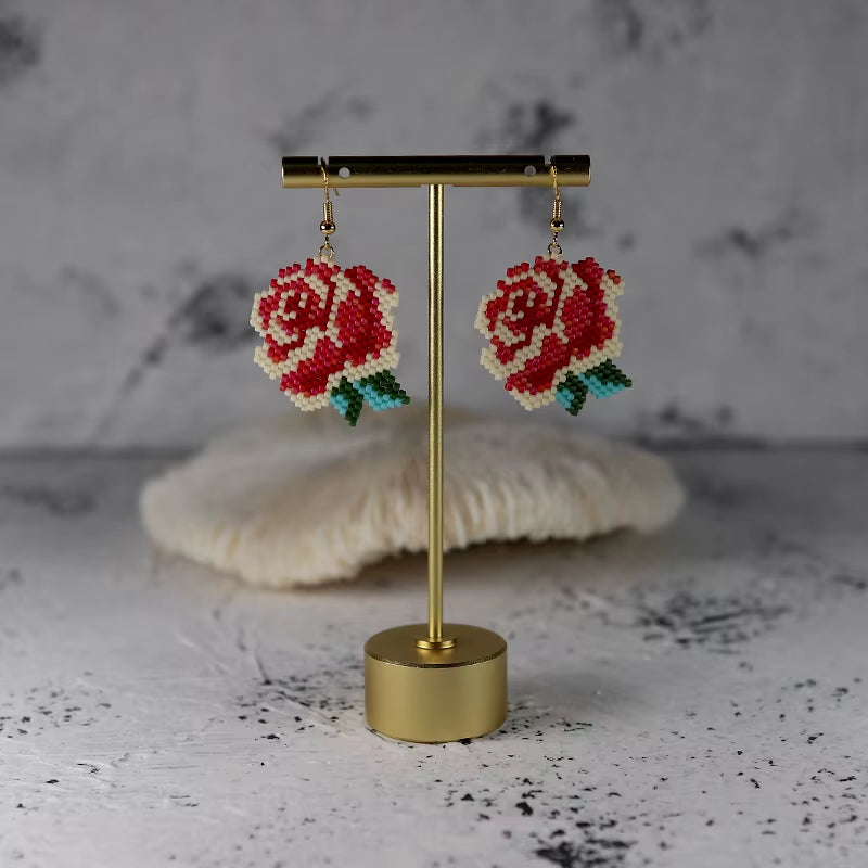 Ethnic Flower Earring for Lady Rose Jewellery Miyuki Bead Free Shipping Jewelry Handmade Earrings Friendship Wholesale