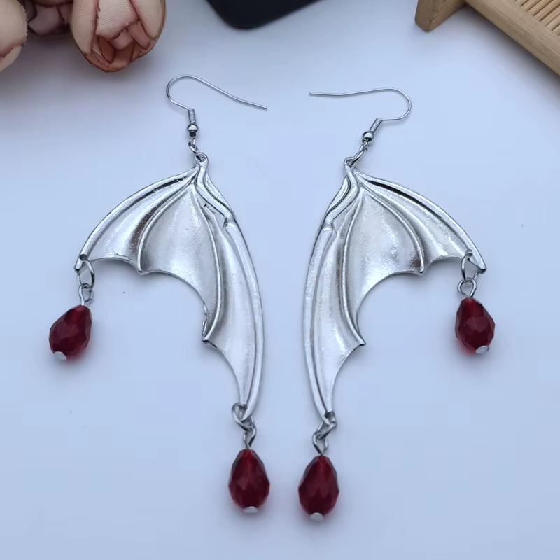 Bat Wing Earrings, Wing Earrings, Gothic Earrings, Gifts for Women,Gothic Jewellery, Spooky Earrings,Statement Jewellery