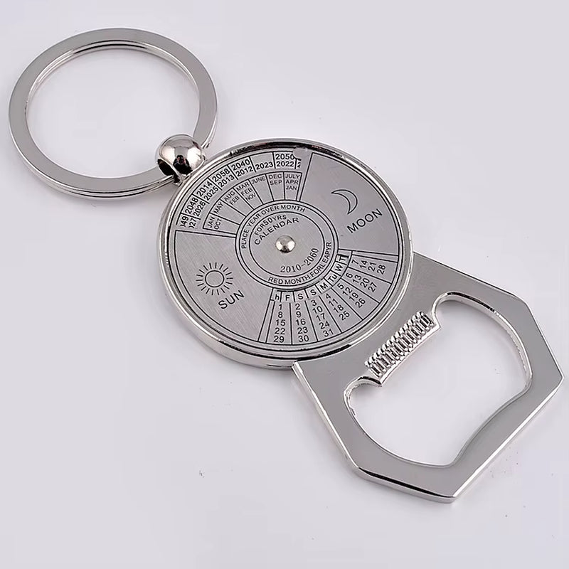 50 Years Super Perpetual Calendar Key Chain Bottle Opener Key Rings Astrology Keychain Party Gift Key Holder Gift Jewelry