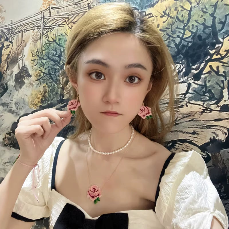 Ethnic Flower Earring for Lady Rose Jewellery Miyuki Bead Free Shipping Jewelry Handmade Earrings Friendship Wholesale