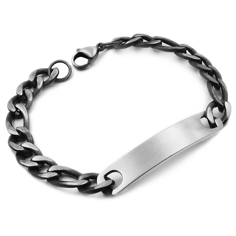 Stainless Steel ID Bracelet for Women Men 2025 Jewellery Fashion Chain Cuff,4 Colors, Wholesale Items,Wb001