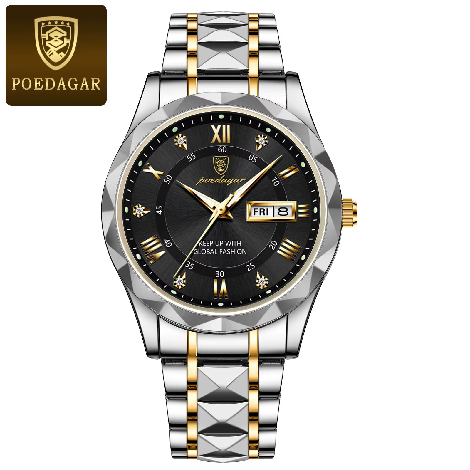 Top Brand Luxury Man Wristwatch Waterproof Luminous Date Week Men Watches Stainless Steel Quartz Men'S Watch Male Reloj