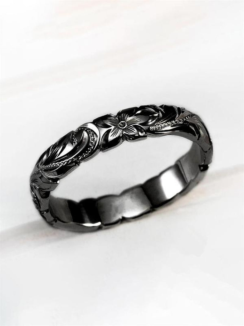 Engraved Flower Ring