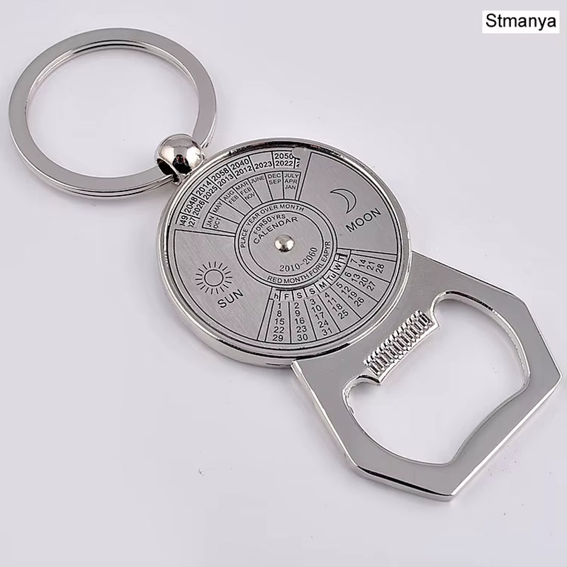 50 Years Super Perpetual Calendar Key Chain Bottle Opener Key Rings Astrology Keychain Party Gift Key Holder Gift Jewelry
