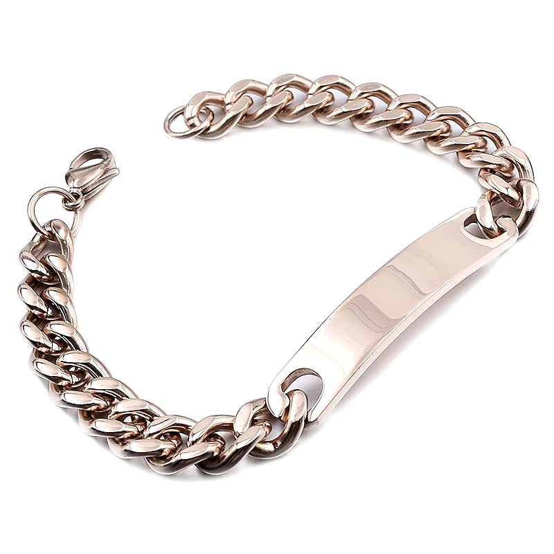 Stainless Steel ID Bracelet for Women Men 2025 Jewellery Fashion Chain Cuff,4 Colors, Wholesale Items,Wb001