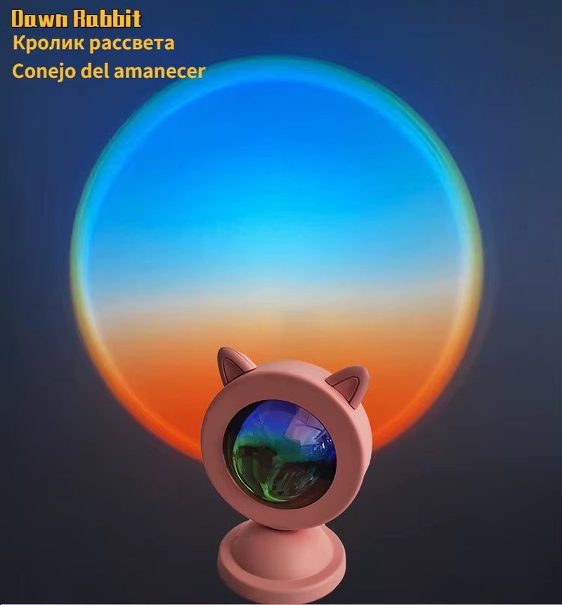 Mini Sunset Light Net Red Sunset Light Floor-To-Ceiling Photo Projection Dusk Warm Light Dawn Dawn Light USB Night Light